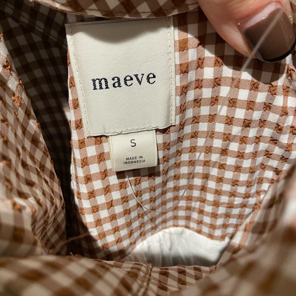 Maeve Brown Gingham Tie-Front Midi Dress - Picture 4 of 7